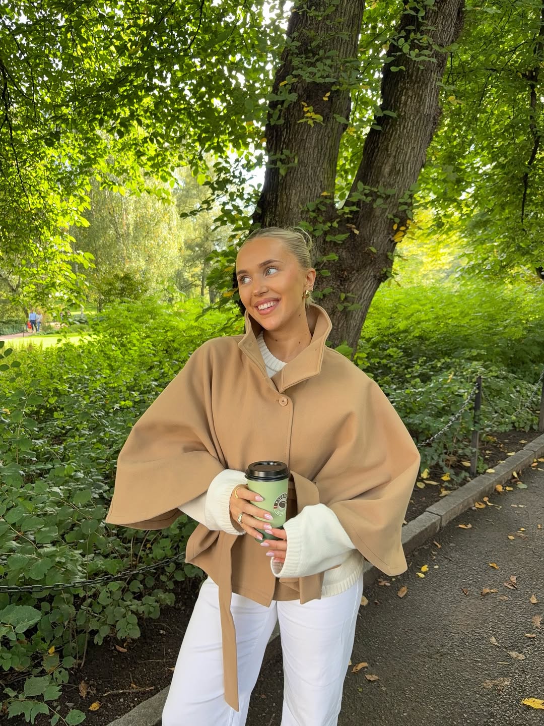 ZEYA - Arianne Elegant High - Neck Belted Cape Jacket