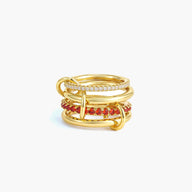 Astrid ildrød stablet ring
