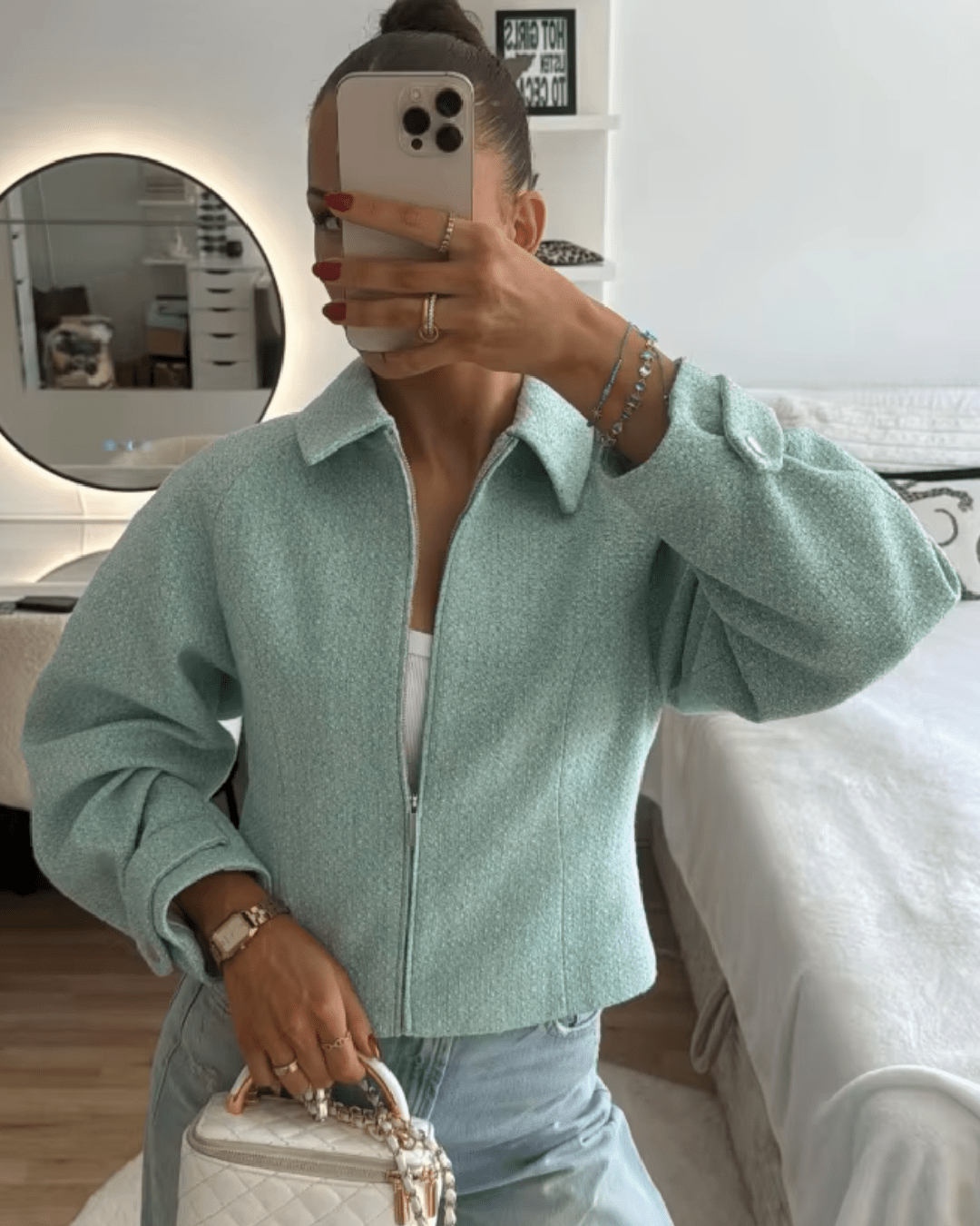 ZEYA - Audrey Tweed Cropped Zip Jacket