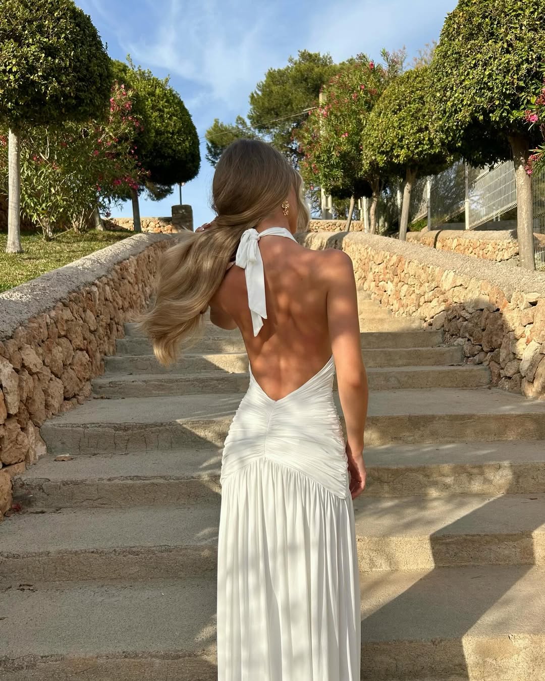 ZEYA - Bianca Halter Plunged Neck Maxi Dress