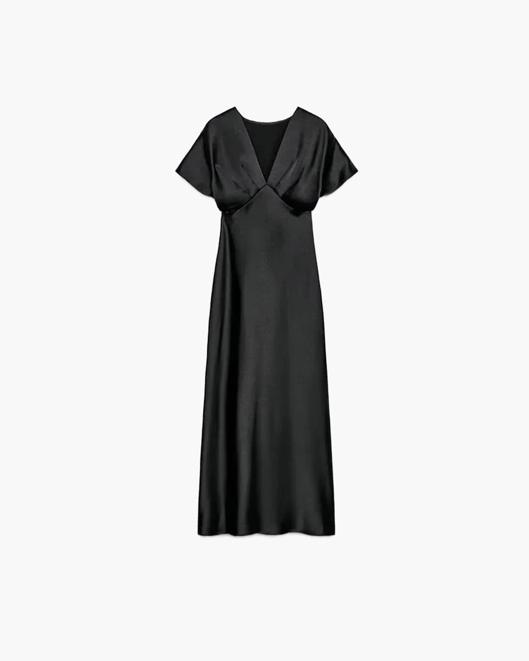 ZEYA - Briona V Neck Satin Midi Dress