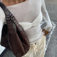 Camille Mesh Gjennomsiktig Off-Shoulder Topp