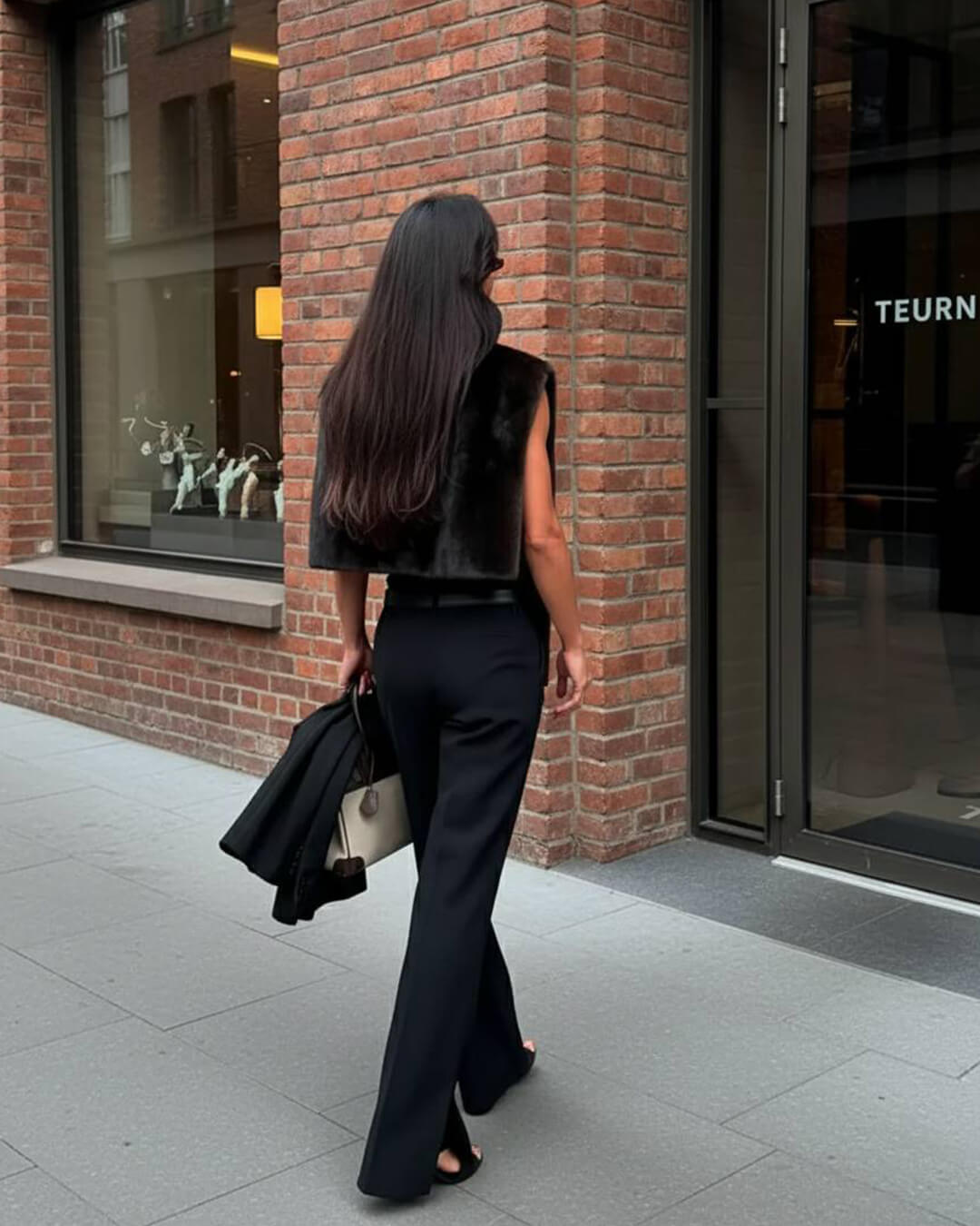 Carina fuskepels høyhalset vest