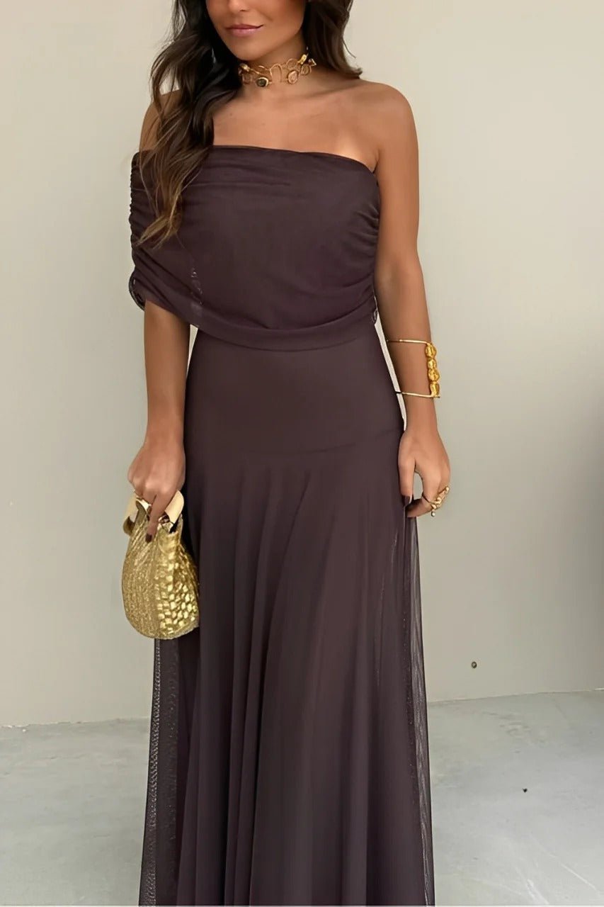 ZEYA - Cecile Off-Shoulder Ruched Maxi Dress