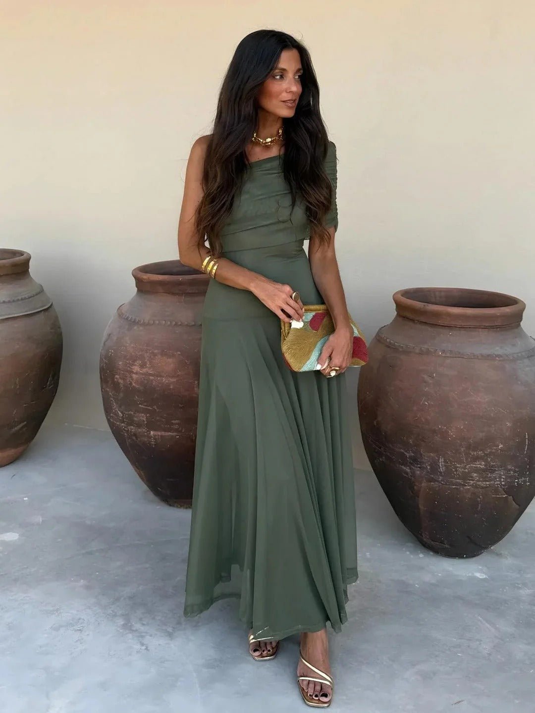 ZEYA - Cecile Off-Shoulder Ruched Maxi Dress
