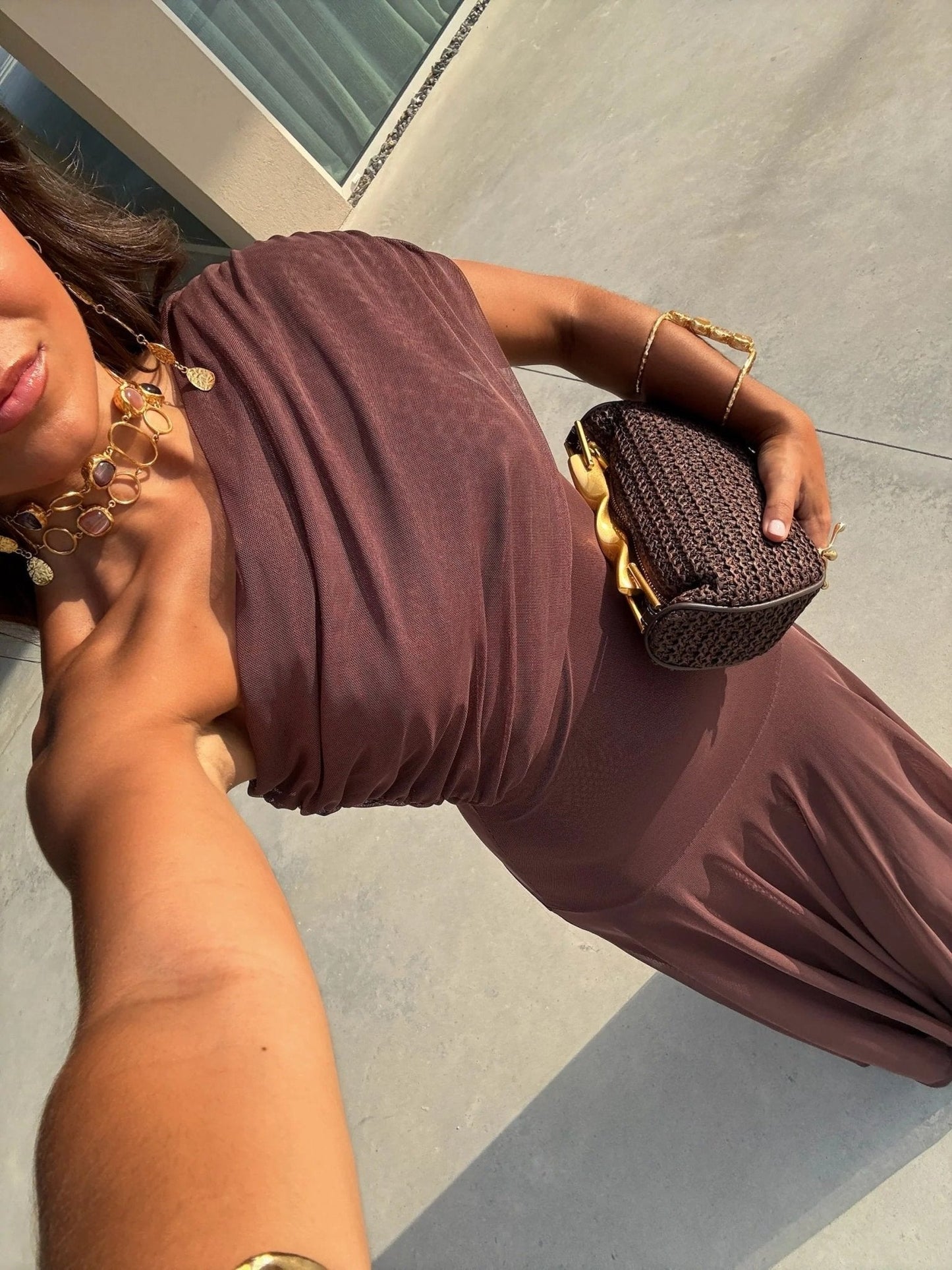 ZEYA - Cecile Off-Shoulder Ruched Maxi Dress