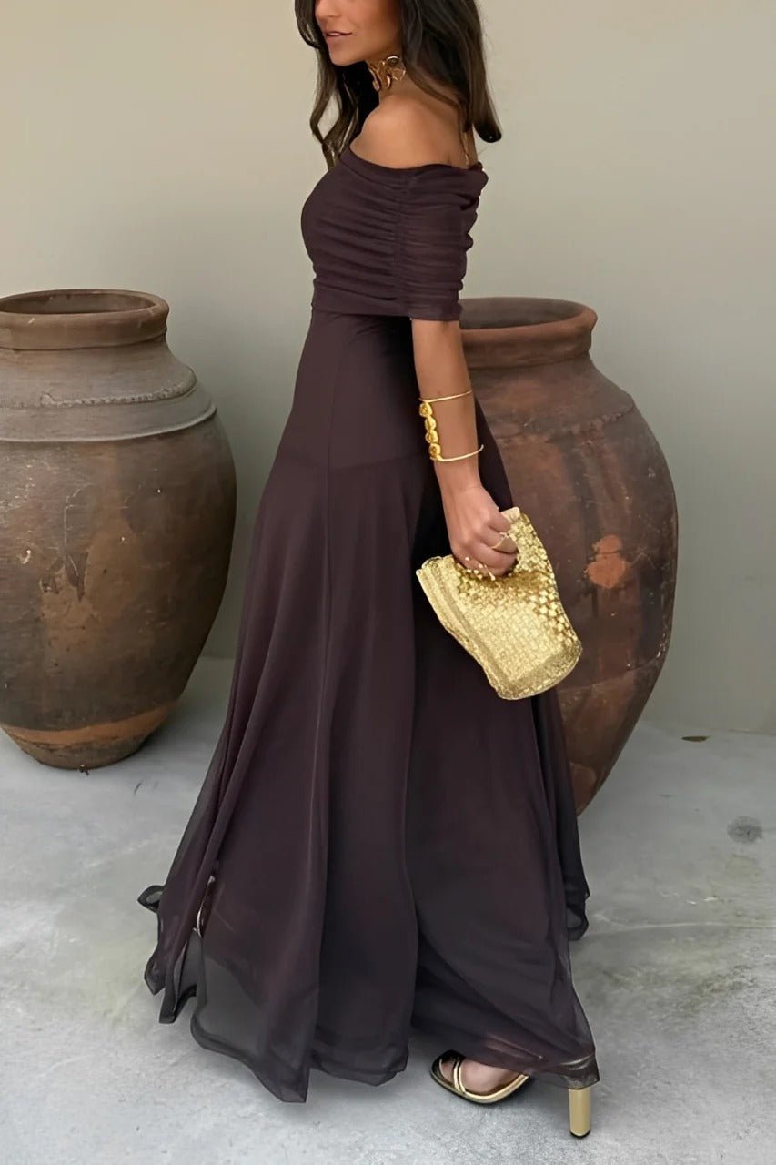 ZEYA - Cecile Off-Shoulder Ruched Maxi Dress