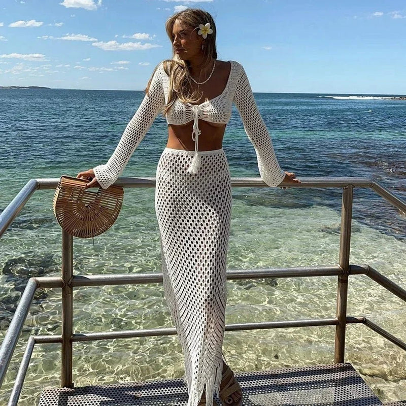 ZEYA - Celeste Crochet Cover Up Skirt Set