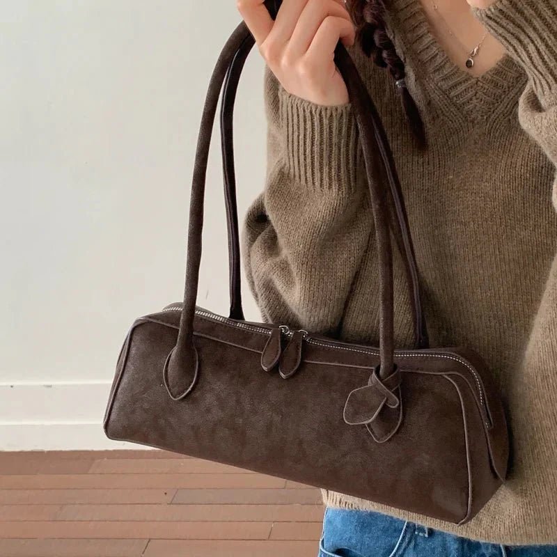 ZEYA - Celeste Suede Baguette Bag