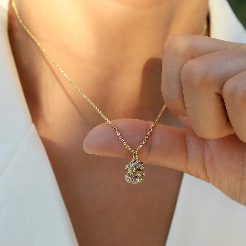 ZEYA - Claire Small Bubble Initial Necklace