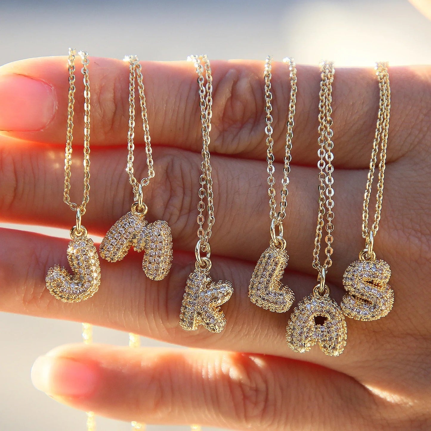 ZEYA - Claire Small Bubble Initial Necklace