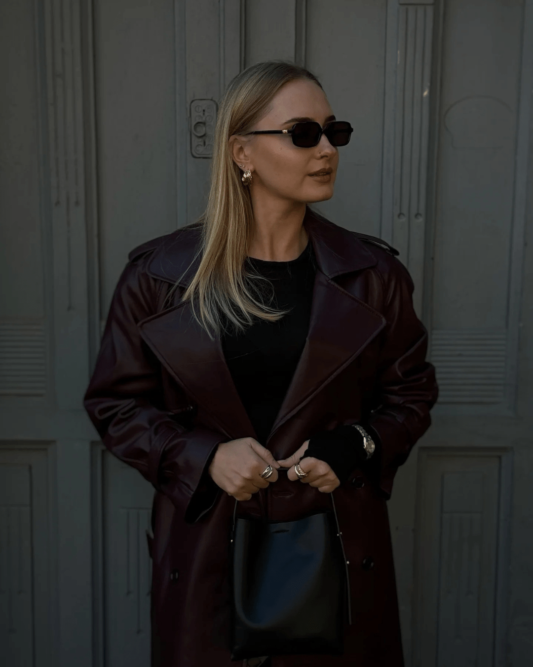 ZEYA - Connie Faux Leather Maxi Trench Coat