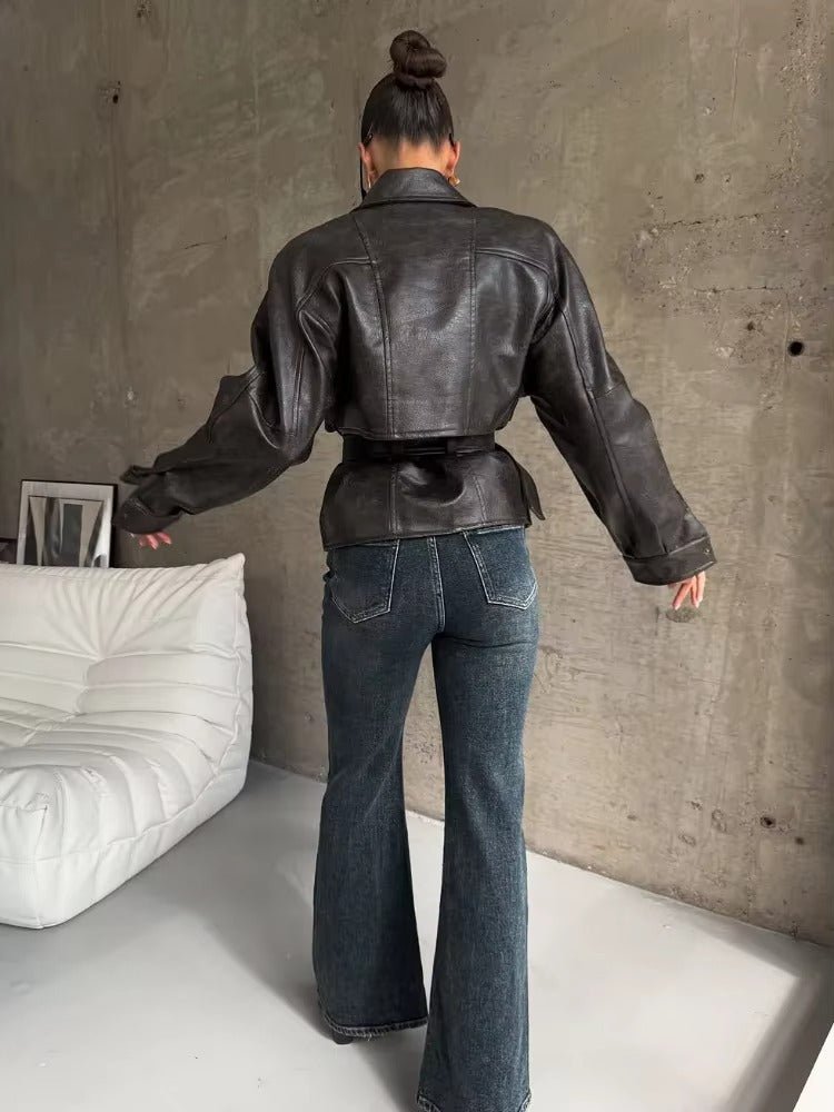 ZEYA - Courtney Belted Leather Jacket