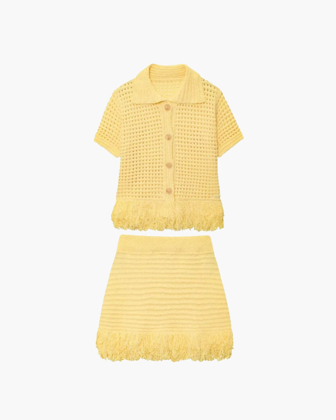 ZEYA - Demetra Knitted Tassel Skirt Set