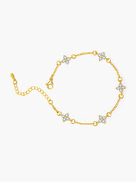 Dina Rhinestone Blomst Kjede Armbånd