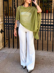 Effie Batwing Strikket Sjal-topp