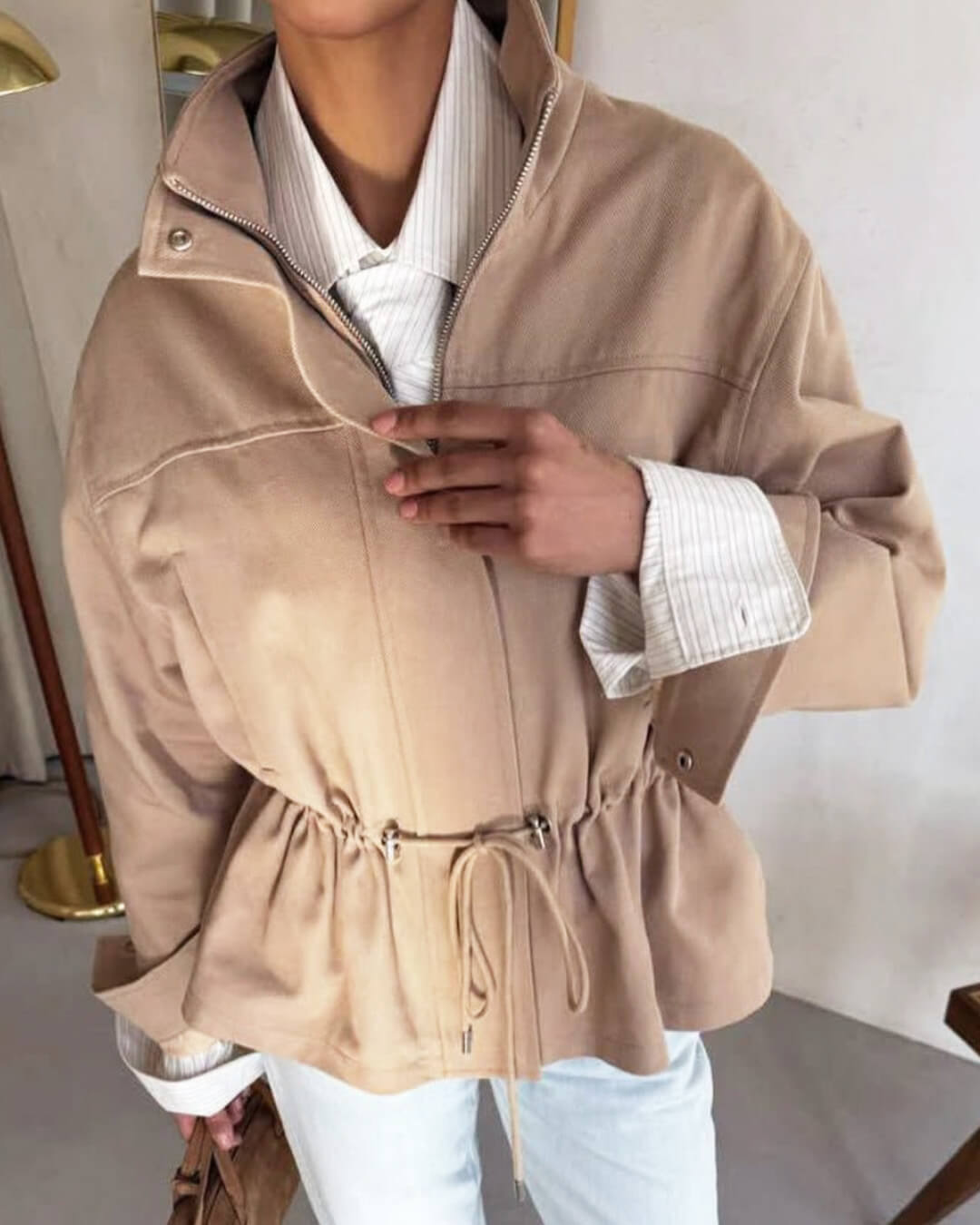 ZEYA - Ellen Drawstring Stand Collar Jacket