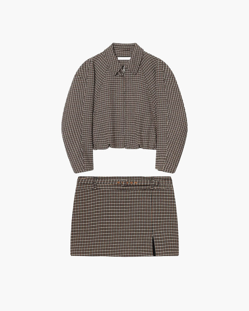 Erica Houndstooth Zip-jakke Dress