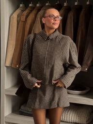 Erica Houndstooth Zip-jakke Dress