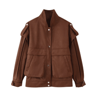 Esther bredskuldret semsket jakke