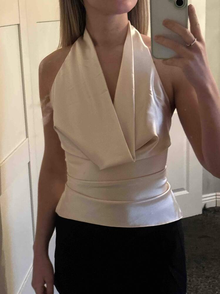 ZEYA - Eva Deep V-Neck Halter Tank Top