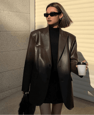 Glaiza oversized blazer i vegansk skinn