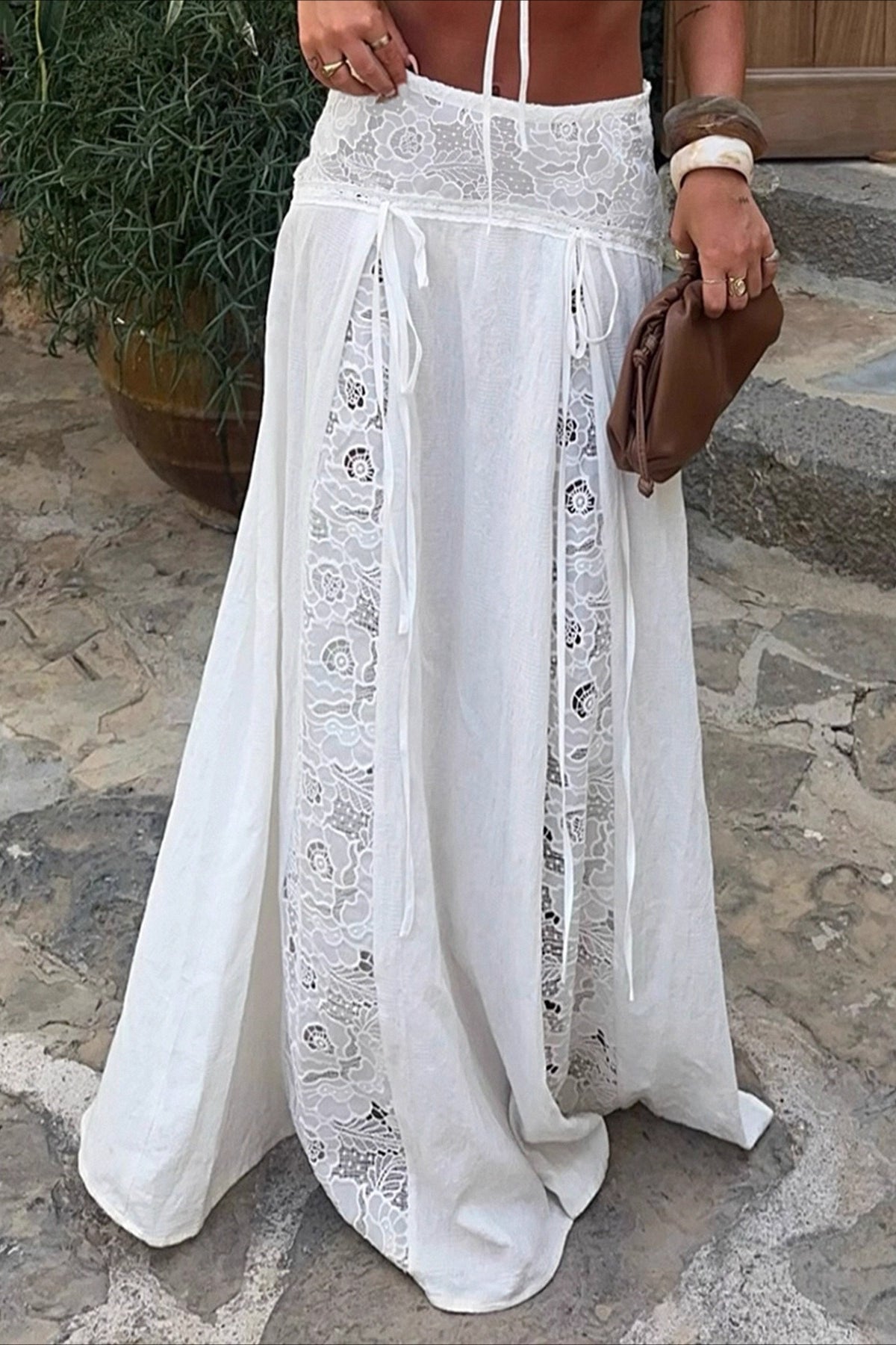 ZEYA - Hanna Low Waist Lace Maxi Skirt