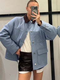 Helena Corduroy Collar Pocket Jacket