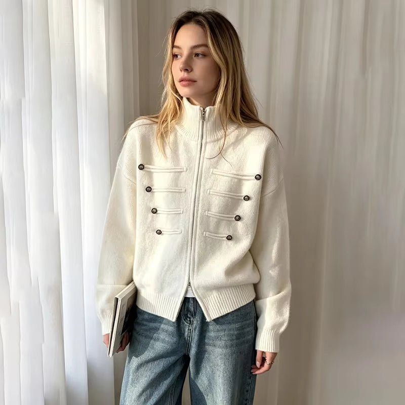 ZEYA - Helena Turtleneck Zip Knit Cardigan