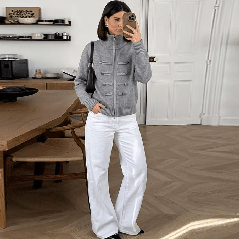 ZEYA - Helena Turtleneck Zip Knit Cardigan