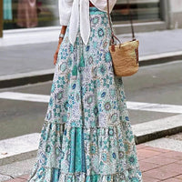 Imara luftig boho-print volangskjørt