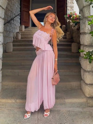 Mila Blomstret Blonde To-delt Sett