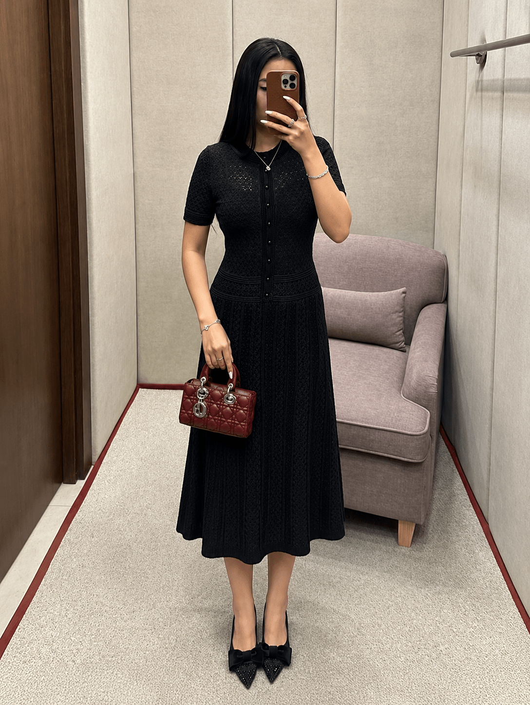 ZEYA - Rebecca Half Button Knitted Midi Dress