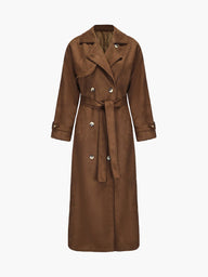 Jenna trenchcoat i imitert semsket skinn