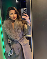 Josie Faux Fur Collar Maxi Coat