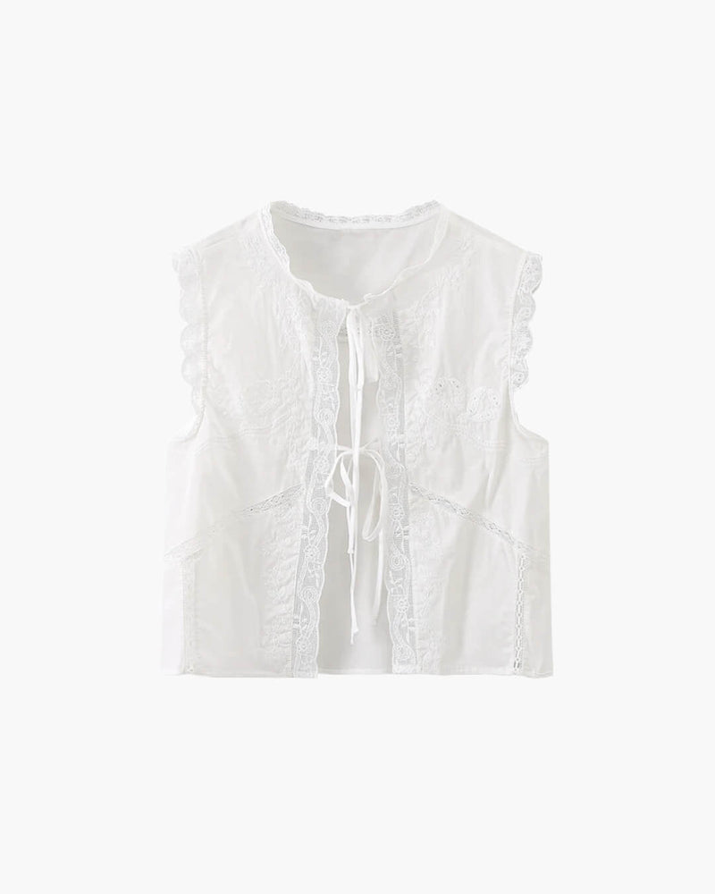 ZEYA - Judy Embroidered Lace Trim Blouse