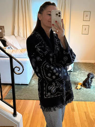 Judy Frynset Lang Cardigan