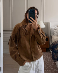 Julie semsket jakke med frynser i westernstil