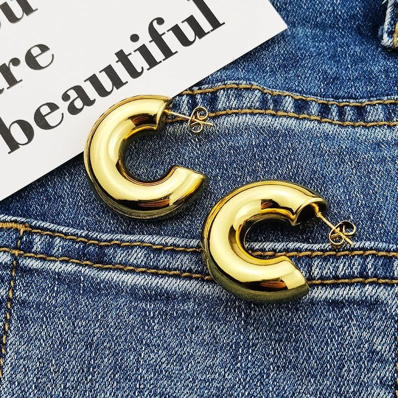 ZEYA - Kallie Gold Chunky Hoop Earrings
