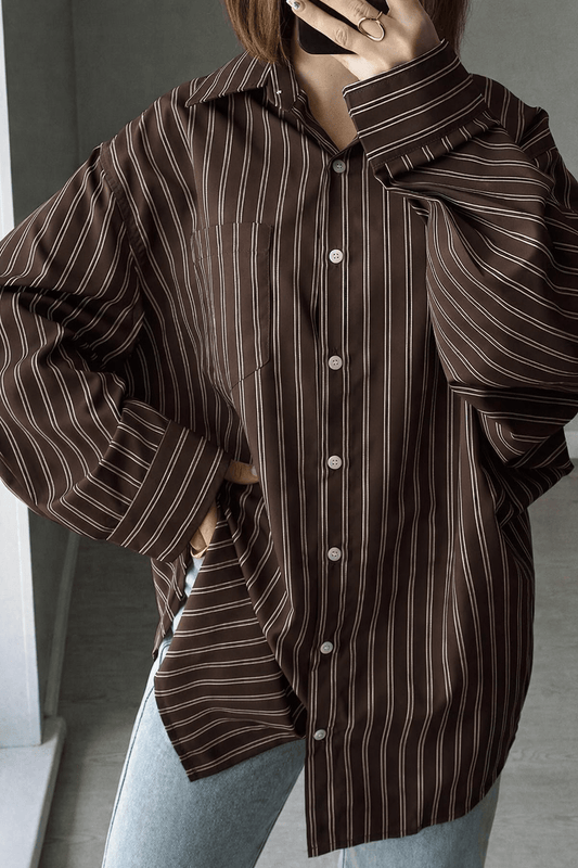 ZEYA - Kathy Bat Sleeve Striped Shirts