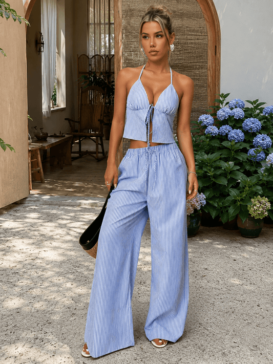 ZEYA - Kyra Striped Halter Top Set