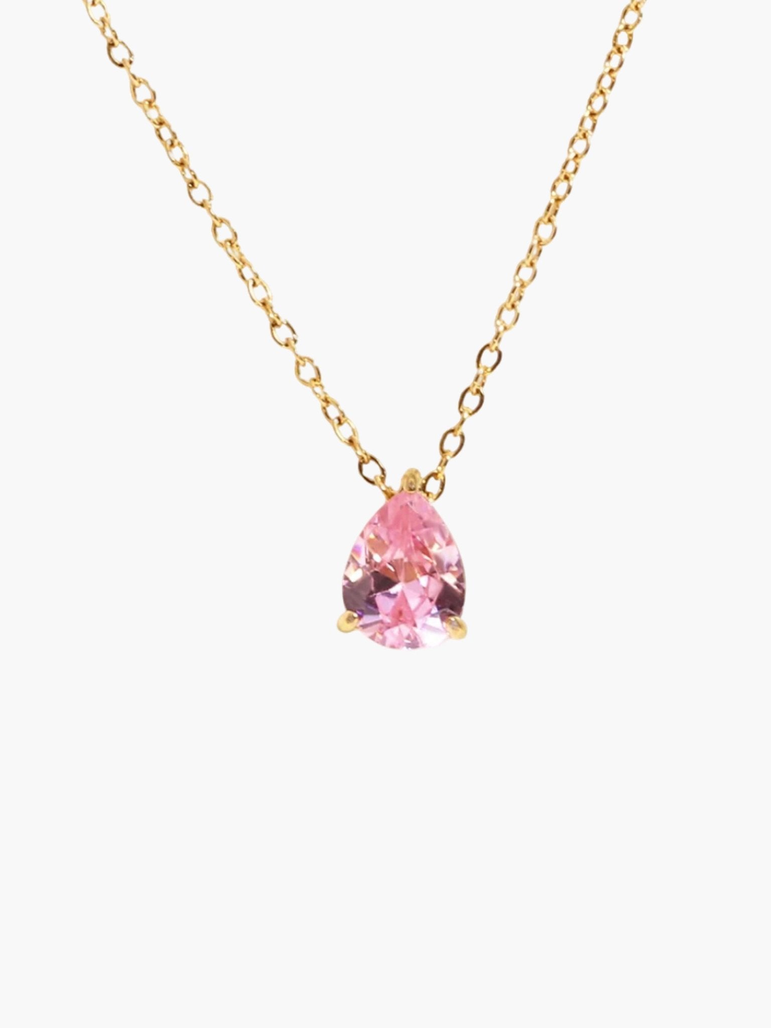 ZEYA - Lilith Necklace - Teardrop Pendant with Birthstone Zirconia Stones for Women