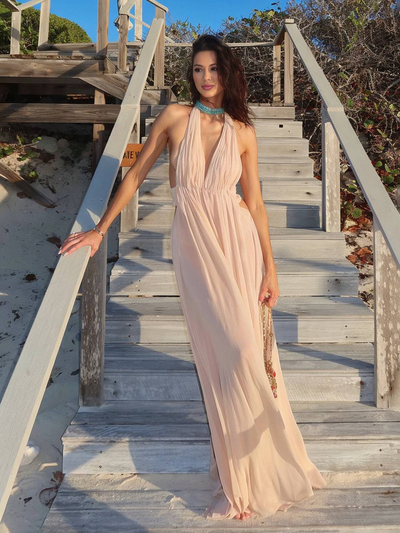 ZEYA - Liza Deep Neck Maxi Dress