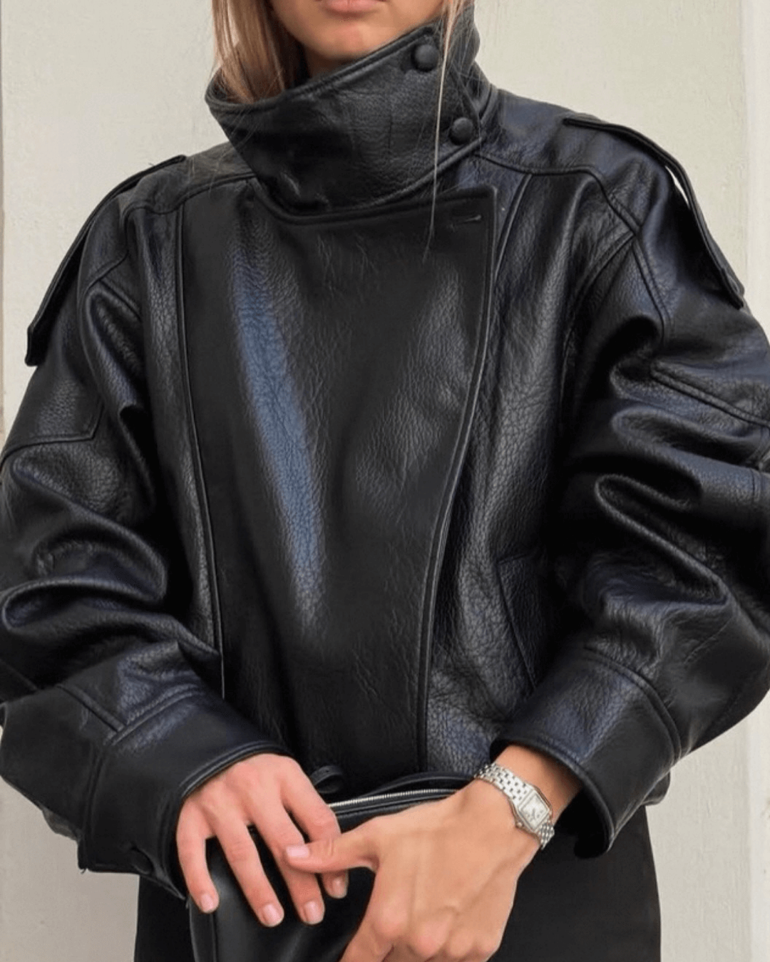 ZEYA - Lucille Asymmetrical Leather Jacket