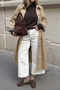 Lucy trenchcoat med rutete detaljer