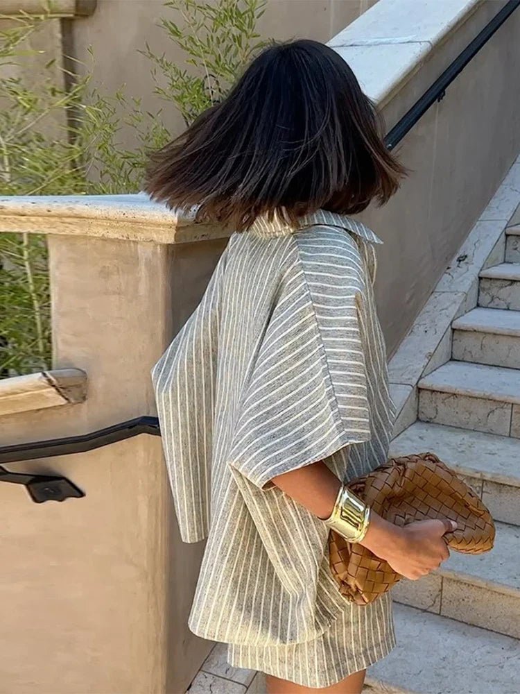 ZEYA - Mara Striped Shorts Set
