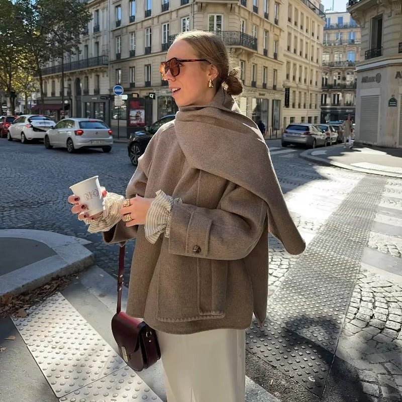 ZEYA - Margaux Loose Fit Coat with Scarf
