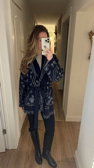 Martha Snøring Frynset Cardigan