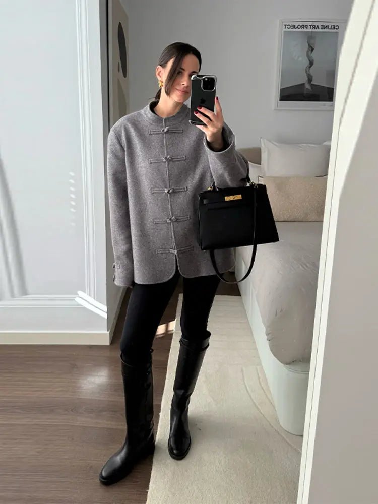 ZEYA - Mary Double-Faced Knot Mandarin Jacket