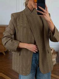 Melanie Rutete Blazer med Ståkrage